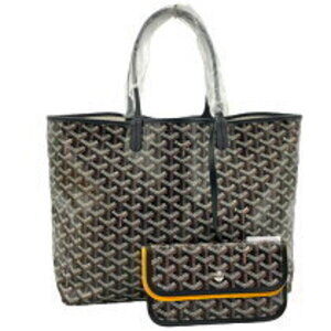 Goyard Saint Louis Black Goyardine Canvas Tote Bag